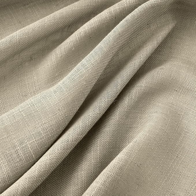 MIULEE Oatmeal Linen Curtains 84 Inch Length 2 Panels - Image 4