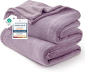 Bedsure GentleSoft Fleece Throw XL Blanket Fog Purple by BEDSURE