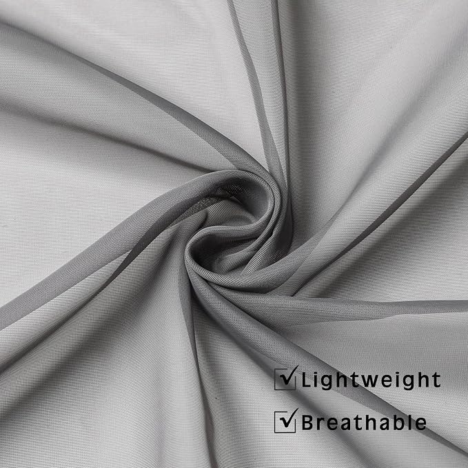 OWENIE Grey Sheer Curtains 72 Inches Long 2 Panels, Transparent Voile Sheer - Image 4