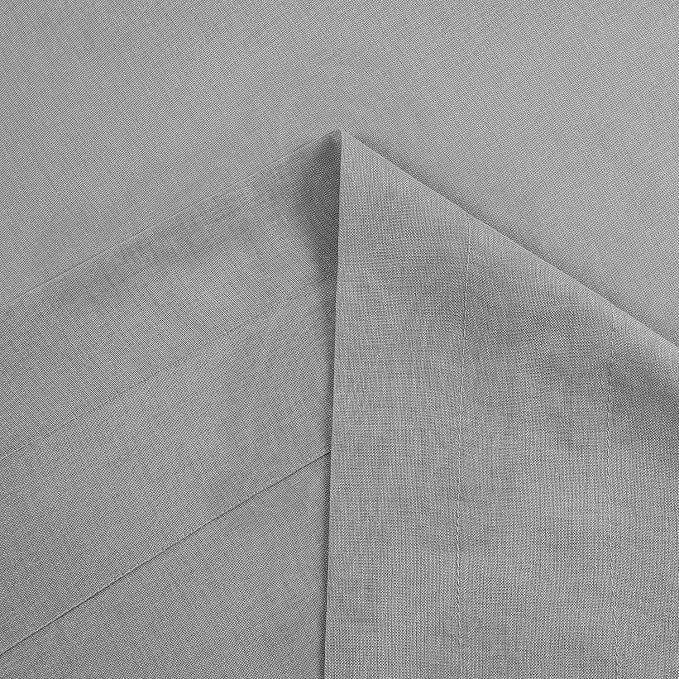 DWCN Grey Sheer Curtains Semi Transparent Voile Rod Pocket Curtains - Image 5