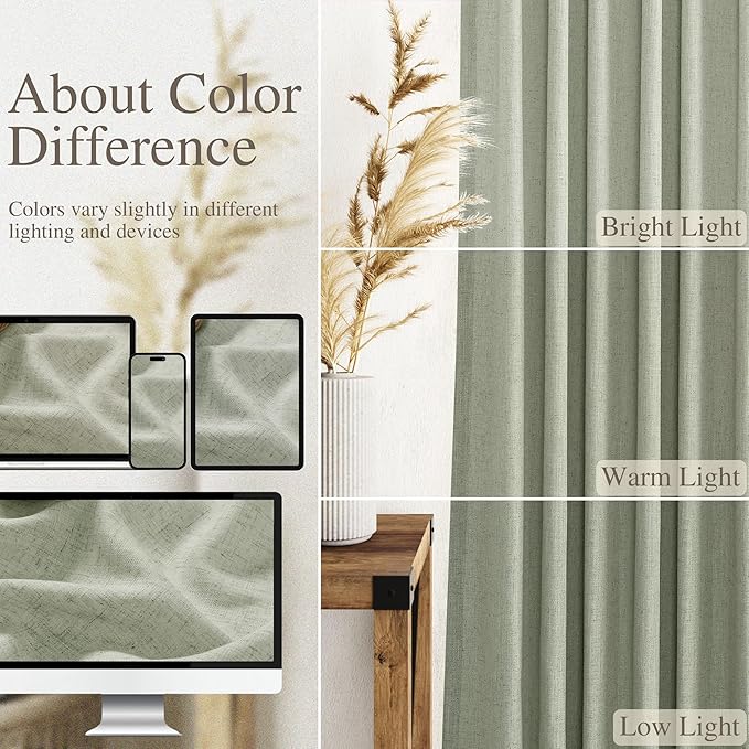 Extra Wide 100x96 Inch Linen Curtains - Image 4