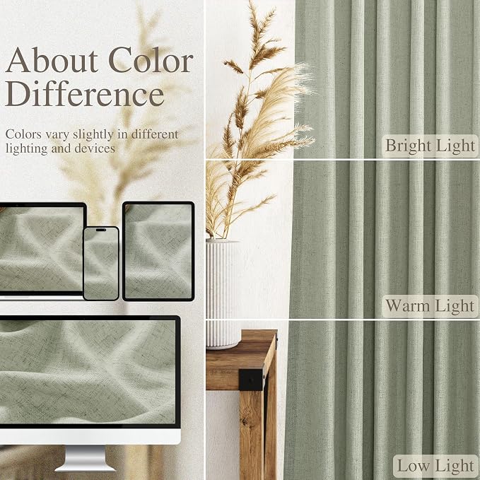 Nanspring Extra Wide Linen Curtains - Image 4