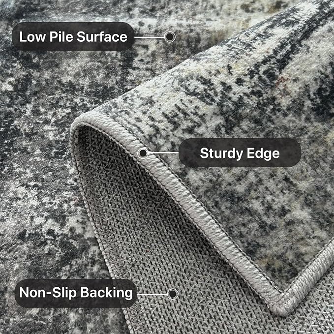 Area Rugs 5x7 for Living Room Bedroom, Modern Abstract Machine Washable Soft - Image 8