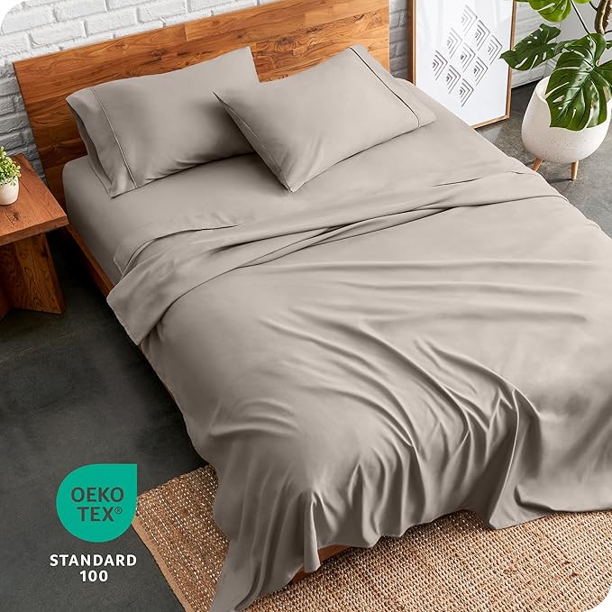 Bare Home Full Sheet Set - Luxury 1800 Ultra-Soft Microfiber Full Bed Sheets - Double Brushed - Deep Pockets - Easy Fit - 4 Piece Set - Bedding Sheets & Pillowcases (Full, Khaki)