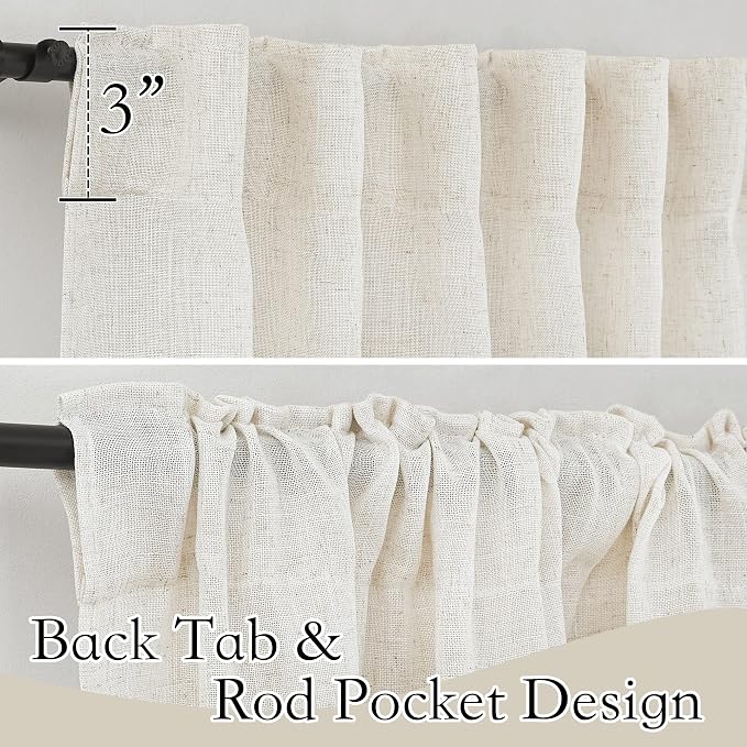 RYB HOME Sheer Linen Blend Curtains - Image 3