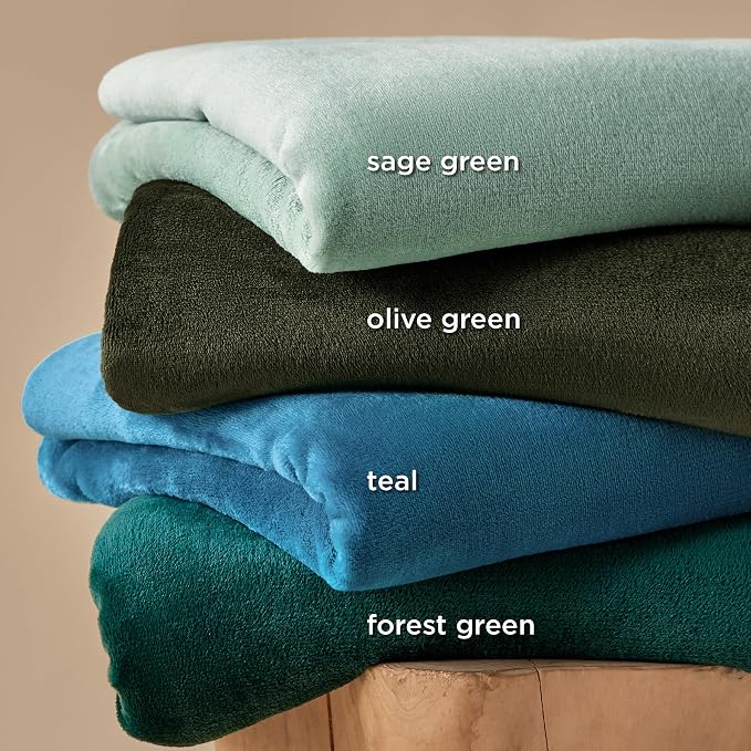 Bedsure GentleSoft Fleece Throw XL Blanket Olive Green - Image 5