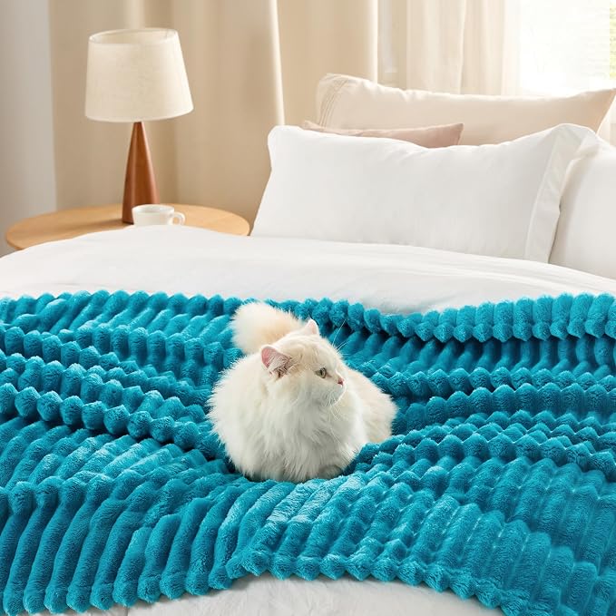 Bedsure GentleSoft Teal Twin Blanket - Image 4