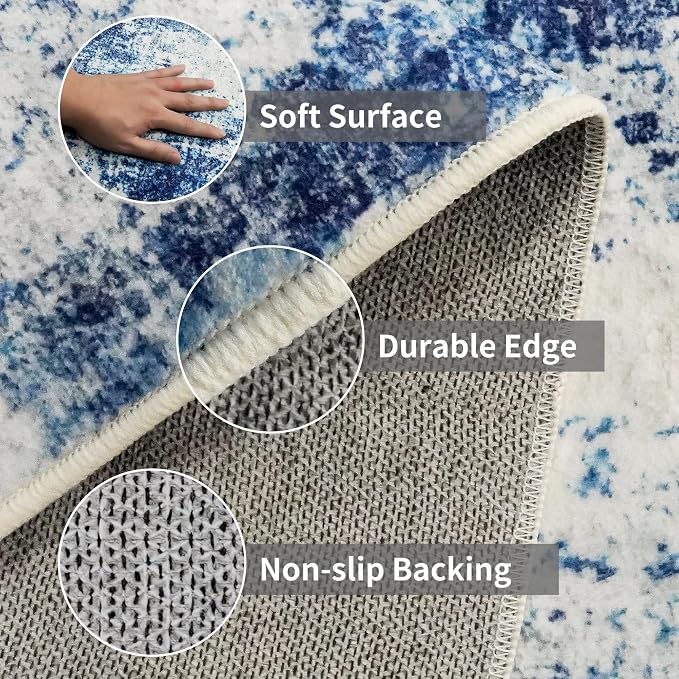 3x6 Washable Entryway Runner Rug: Non Slip Wide Hallway Runners Easy-to-Clean - Image 6