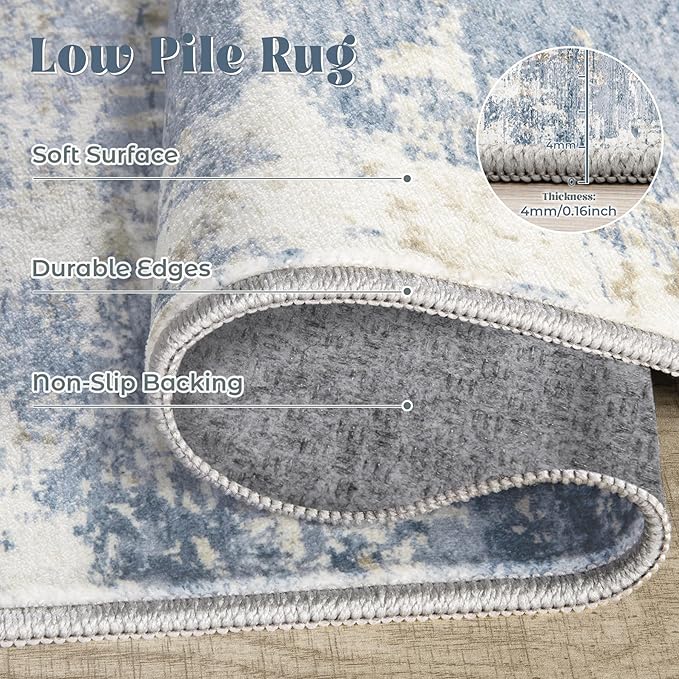 XLUEZ 6x9 Area Rugs for Living Room, Washable Modern Abstract Large Area Rug - Image 7