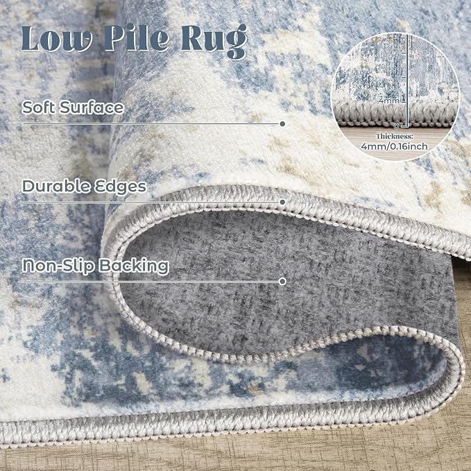 XLUEZ 10x12 Area Rug for Living Room, Washable Modern Abstract Large Area Rug - Image 4