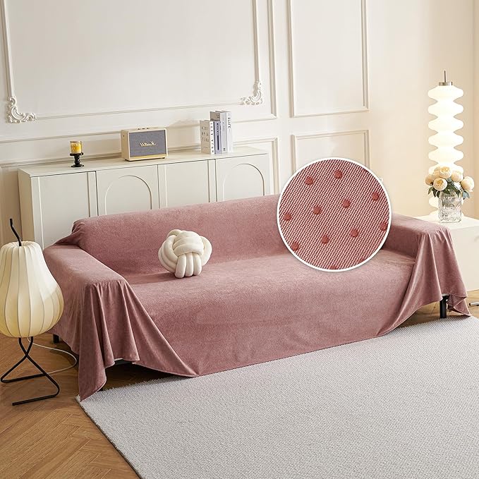 MYSKY HOME Pink Sofa Cover, Couch Covers for Sofa Pet Couch Cover, Oversized Couch Covers for 3 Cushion Couch Thick Durable Covers for Furniture Couch Cover, 71" x 150"