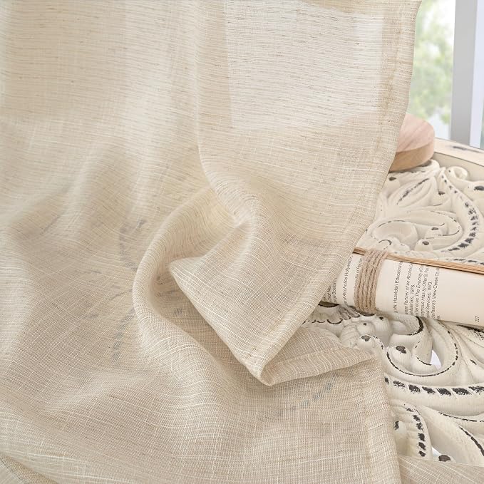 BGment Natural Linen Curtains 45 Inch Length - Image 7