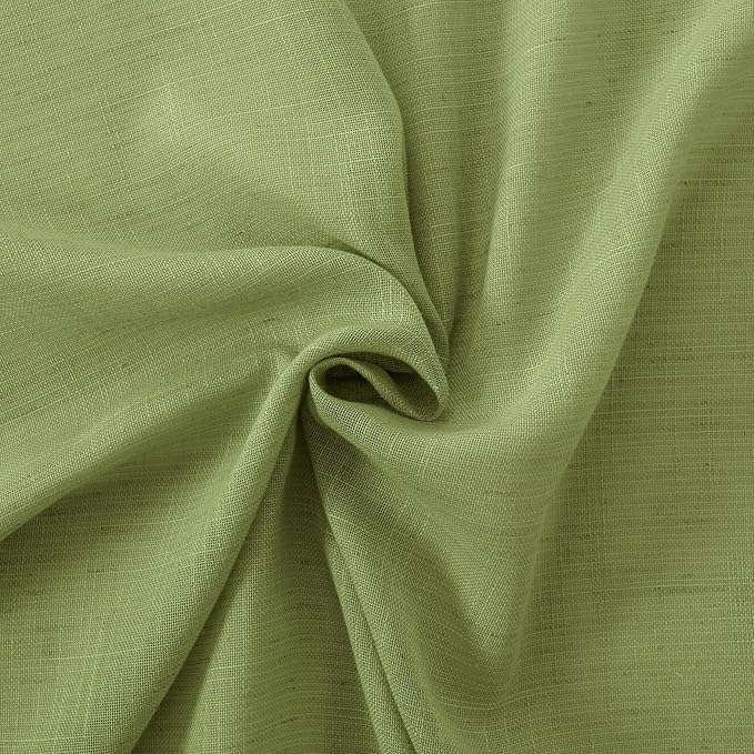 BGment Green Linen Curtains 45 Inch Length - Image 7