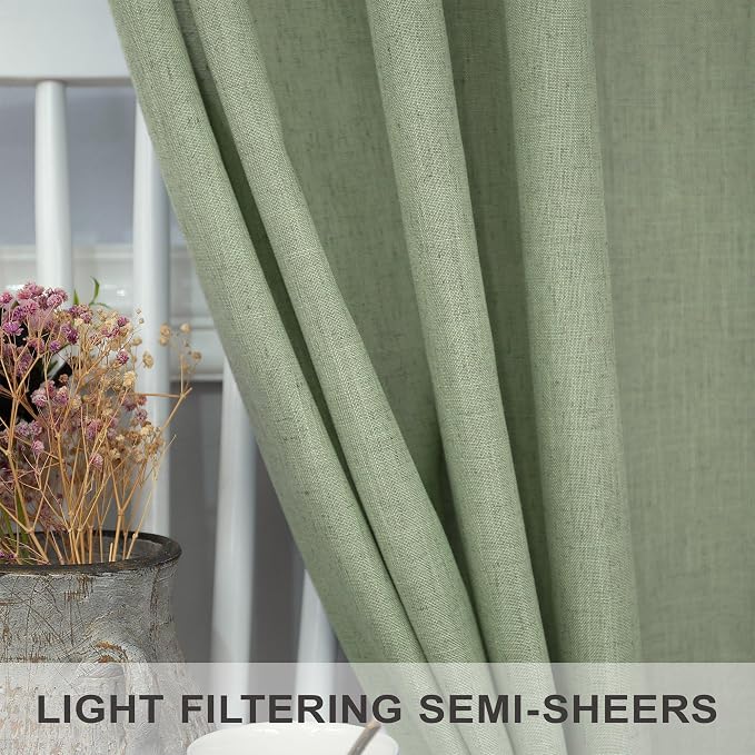 Pitalk Sage Green Curtains 102 Inches Long - Image 4