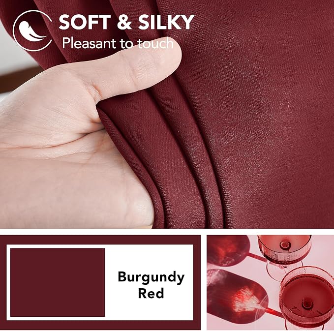 Deconovo Solid Back Tab and Rod Pocket Curtains Thermal Insulated Blackout - Image 7