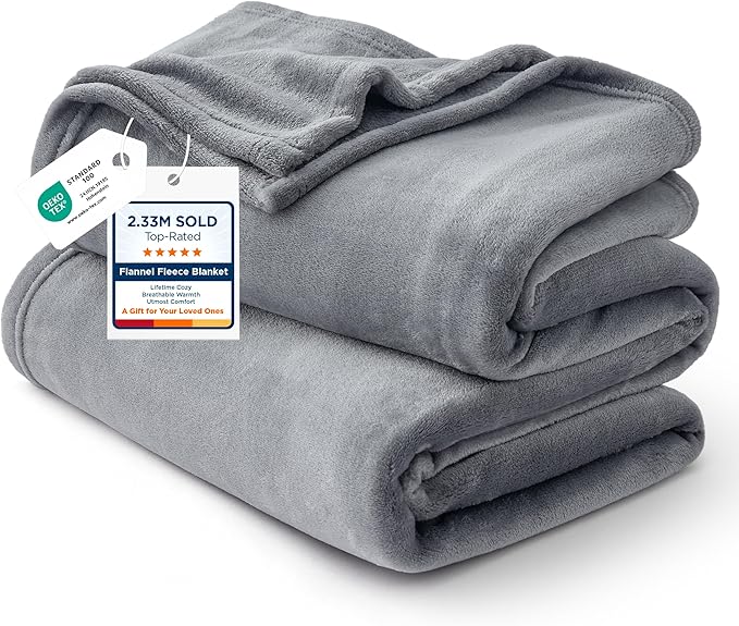 Bedsure GentleSoft Fleece Bed Blankets Full Size Grey by BEDSURE