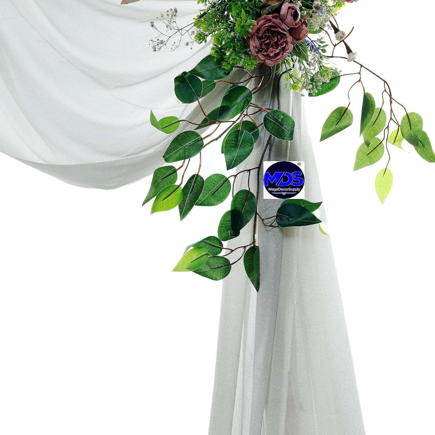 MDS Halloween Chiffon Draping Fabric - 1 Panel, 30" Wide x 75ft Long - Sheer Spooky Arbor & Canopy Drapery for Haunted House Backdrops, Party Ceilings, DIY Costumes & Themed Events - Gray