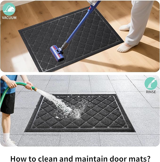 Front Door Mat Indoor Outdoor, 60" x 36" Non Slip Welcome Doormat for Entryway, Heavy Duty Low Profile Entrance Rug for High Traffic Areas, Patio, Outside Entry, Yard, Porch Waterproof