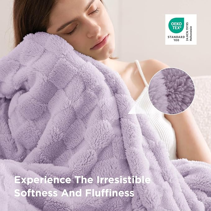 Bedsure GentleSoft Lavender Purple Throw Blanket - Image 4