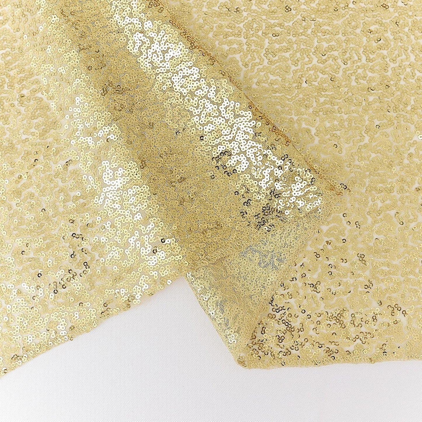 10 Packs 12 x 72 inches Sequin Table Runner, Gold Glitter Table Runner for Birthday Party Supplies Wedding Engagement Baby Shower Holiday Celebration Event Decorations