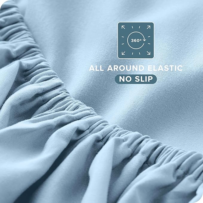 Bare Home Full Sheet Set - Luxury 1800 Ultra-Soft Microfiber Bed Sheets - Double Brushed - Deep Pockets - Easy Fit - 4 Piece Set - Bedding Sheets & Pillowcases (Full, Light Blue)