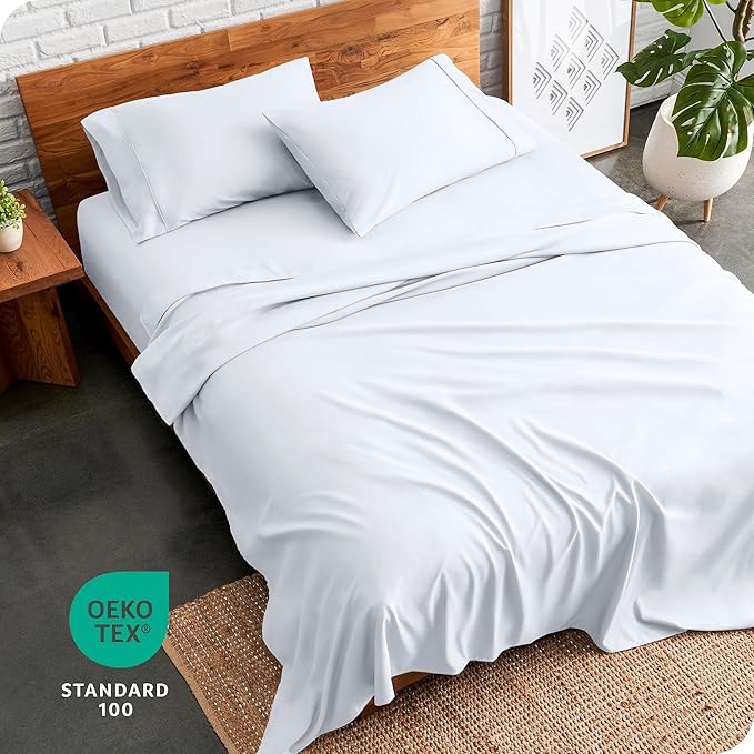 Bare Home California King Sheet Set - 1800 Ultra-Soft Microfiber Cal King Bed Sheets - Double Brushed - Deep Pockets - Easy Fit - 4 Piece Set - Bed Sheets (California King, White)