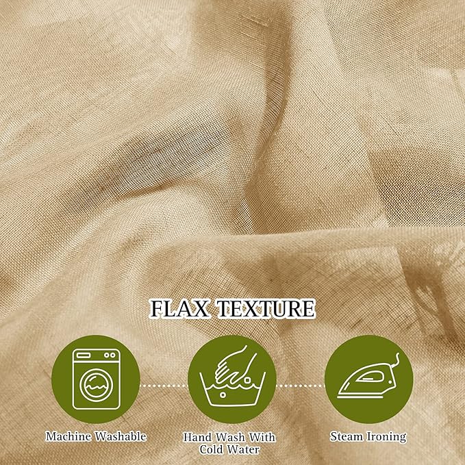 NICETOWN Sheer Linen Curtains for Sliding Glass Door, Grommet Semi Sheer Linen - Image 4