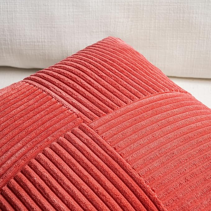 Fancy Homi 2 Packs Red Euro Decorative Throw Pillow Covers 26x26 Inch - Image 3