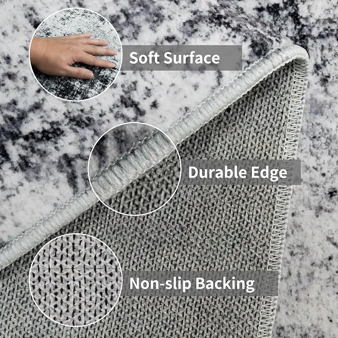 2x5 Washable Runner Rug for Hallway: Non Slip Entryway Runners Rugs - Image 6
