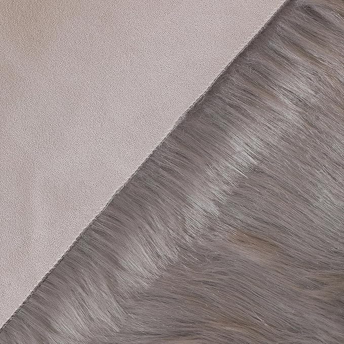 linmopm Faux Fur Rug Sheepskin Shag Fluffy Fuzzy Grey 2x3 ft Small Rugs - Image 6