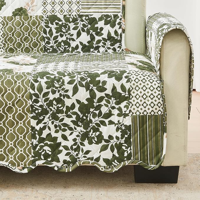 Great Bay Home Reversible Patchwork Loveseat Cover - Image 2