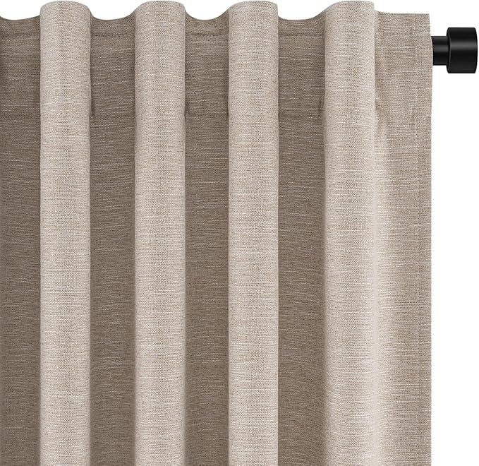 Topfinel Linen Blackout Curtains 63 Inch Long by Topfinel