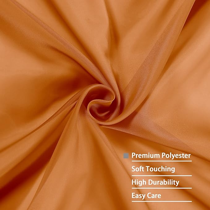 OWENIE Sheer Orange Curtains, Sheer Curtains 84 inch Length 2 Panels Set - Image 3