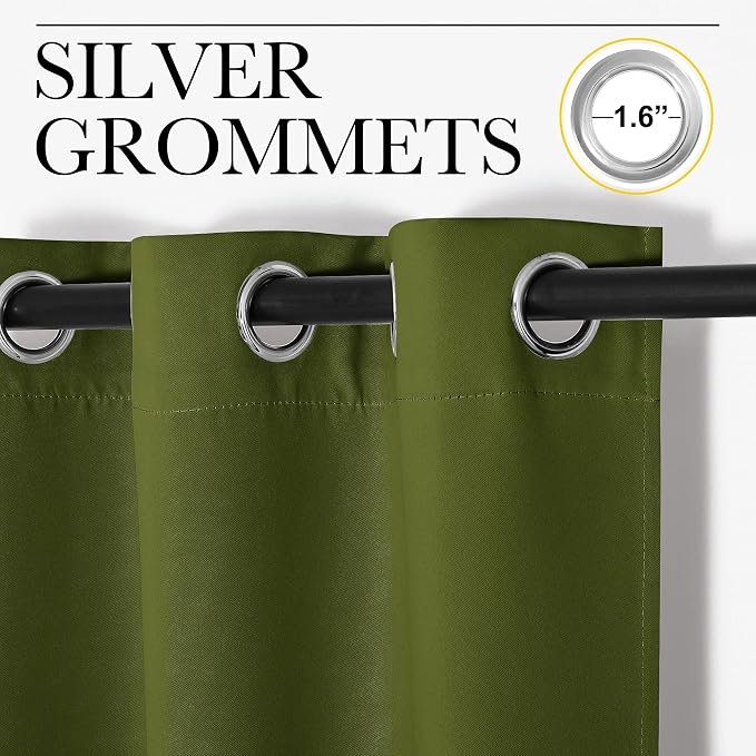 NICETOWN Bedroom Curtain Panels Blackout Draperies, Thermal Insulated Solid - Image 3