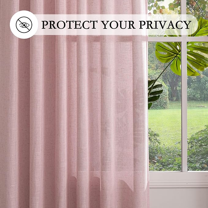 MYSKY HOME 96 Inches Length Pink Curtains - Image 6