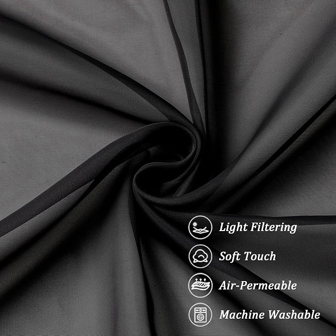 Chyhomenyc Black Sheer Scarf Valances - Image 8