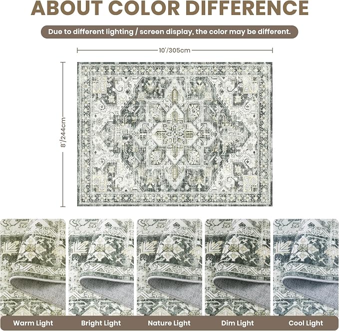 zesthome 8x10 Area Rugs-Washable Rug - Image 2