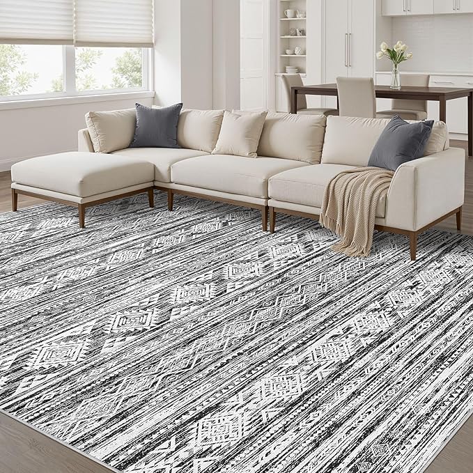 Nakagishi Bedroom Rug Area Rugs 4x6: Washable Boho Neutral Farmhouse Stain by NakagishiAreaRug