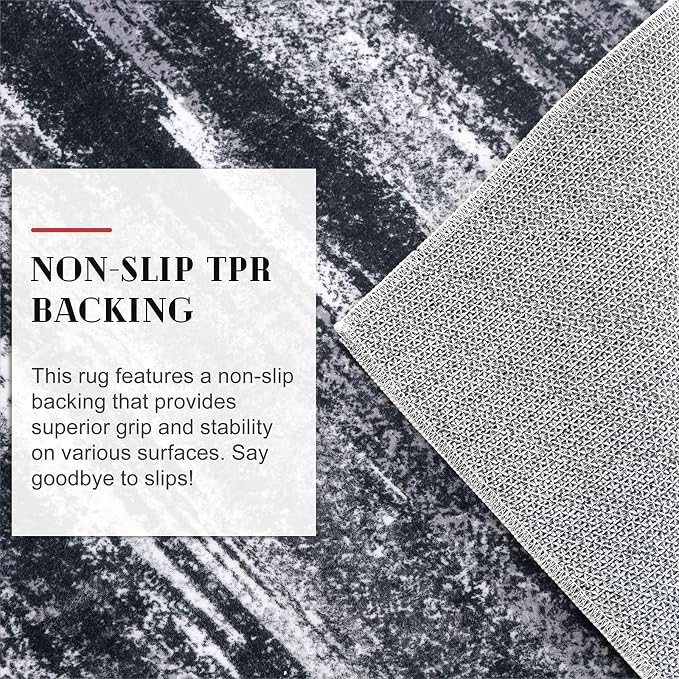 Lansny Modern Abstract Entryway Rug Indoor 2x3 Washable Rug Non-Slip Soft Small - Image 6