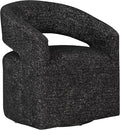 OSP Home Furnishings Devin Modern Upholstered Swivel Accent Barrel Chair, Midnight