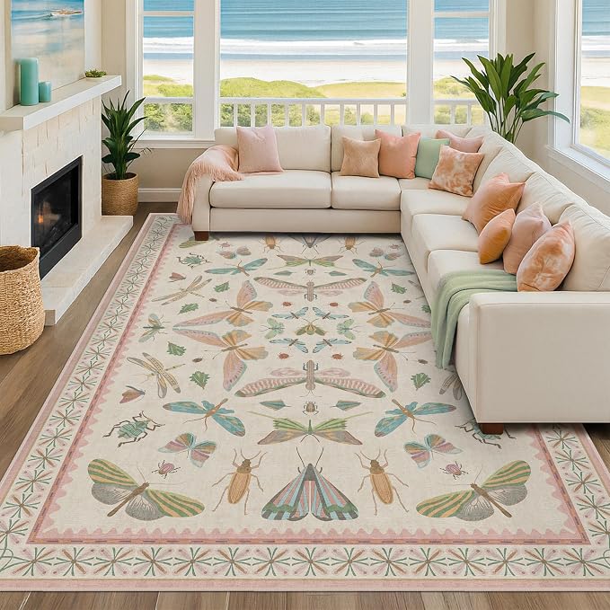 Hazo Haus 7x9 Cute Insect Rugs for Girls Bedroom - Image 3