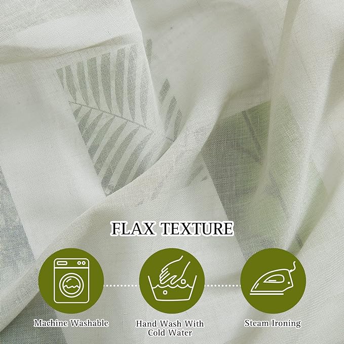 NICETOWN Sheer Linen Burlab Curtains & Drapes, Grommet Top Casual - Image 3