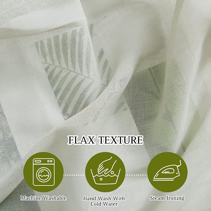 NICETOWN Privacy Semi Sheer Linen Curtains Extra Long 108" Long, Grommet Linen - Image 4