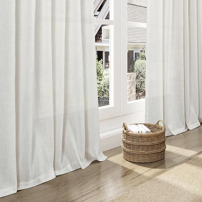 Nanspring Natural Linen Curtains 102 Inches Long - Image 5