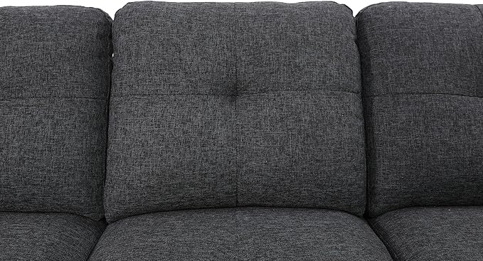Evan Sectional Sofa or Couch with Ottoman for Living Room, Apartment, Bedroom, Office