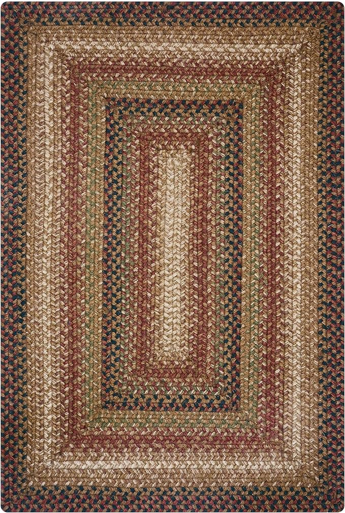 Homespice Gingerbread Jute Brown 8x10' Braided Area Rug for Living Room, Bedroom and Dining Room. Pet Friendly. Decor Styles- Farmhouse Rug, Rustic, Vintage, Cottage, Primitive, Country, Boho Rug