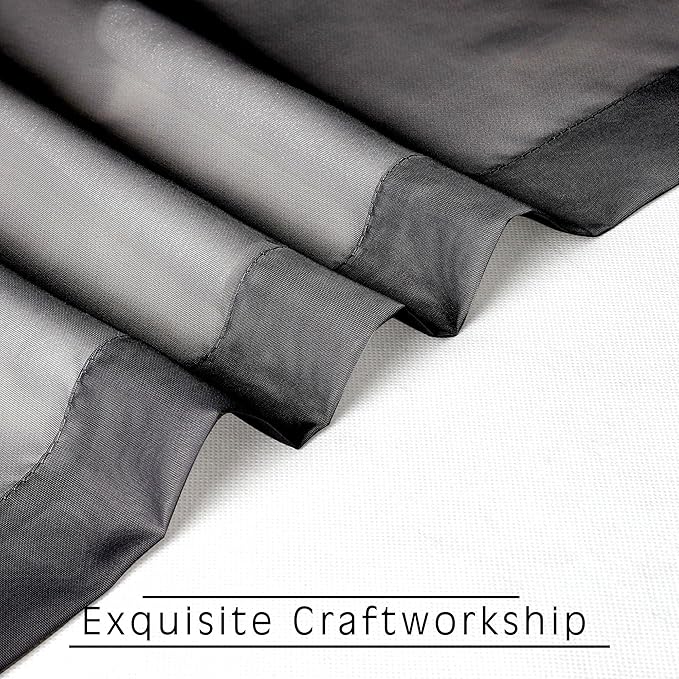 OVZME 45 Inches Length Black Sheer Curtains - Image 6