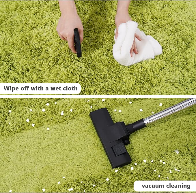 5'x5' Grass Green Round Rug for Bedroom, Ultra Soft Fluffy Circle Rug for Kids - Image 4