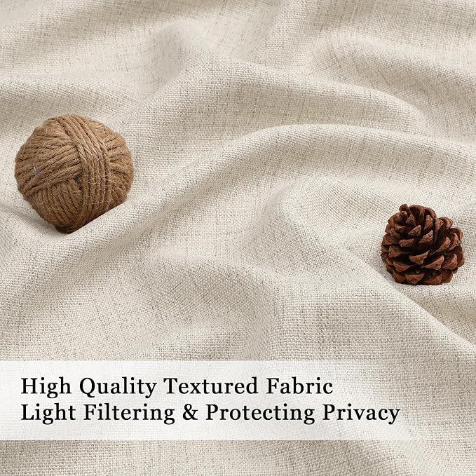 OWENIE Natural Valances for Windows 1 Pcs, Light Filtering Textured Farmhouse - Image 3
