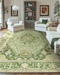 RELEANY Area Rugs 10'x14' Washable Non-Slip, Floral Vintage Distress Print by RELEANY